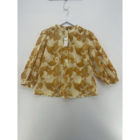 Banana Republic Women's Yellow Floral Blouse Size S - Picture 1 of 9